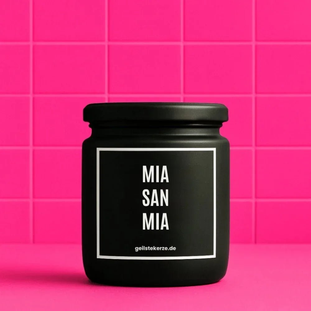 Vegane Bio-Kerze mit Spruch – MIA SAN MIA