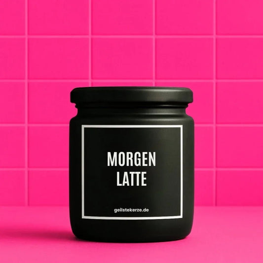 Vegane Bio-Kerze mit Spruch – MORGEN LATTE