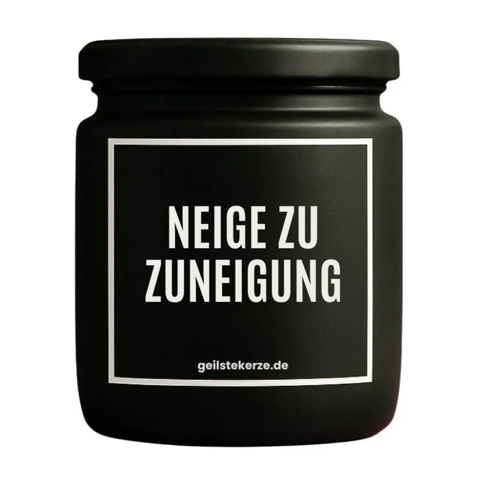 Vegane Bio-Kerze mit Spruch – NEIGE ZU ZUNEIGUNG
