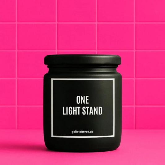 Vegane Bio-Kerze mit Spruch – ONE LIGHT STAND