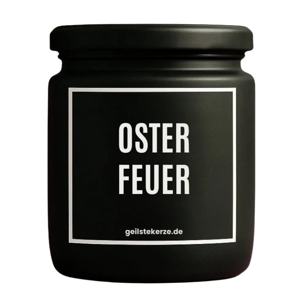 Duftkerze mit Spruch von geilstekerze ist der neue Geschenketrend. Diese witzige Kerze Vegane Bio-Kerze mit Spruch – OSTERFEUER brennt mega lange sagenhafte 80 Stunde, hochwertige ätherische Öle schaffen beste Duftverteilung. Mit 1400 lustigen Sprüchen perfekt zum Verschenken. Handgemacht in Deutschland von geilstekerze.shop -Die beste Duftkerze die du kaufen kannst.