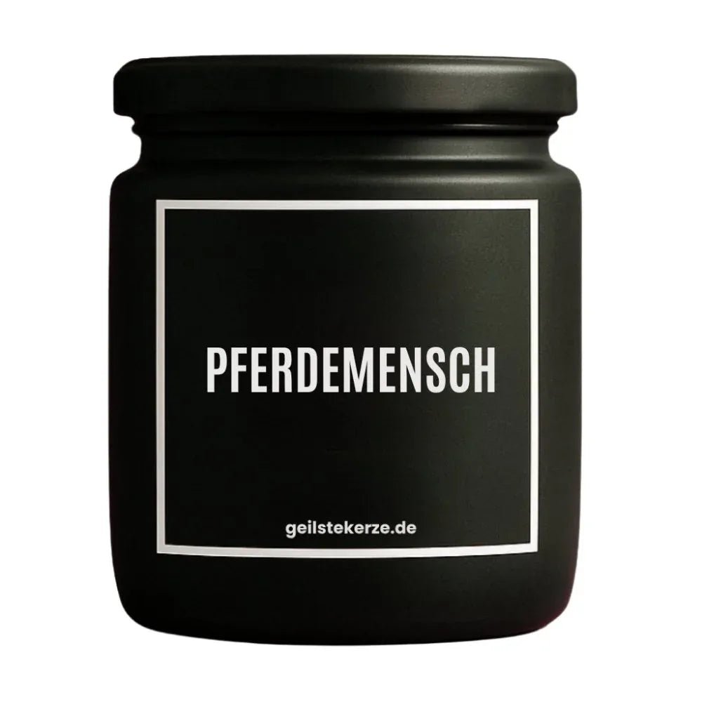 Vegane Bio-Kerze mit Spruch – PFERDEMENSCH