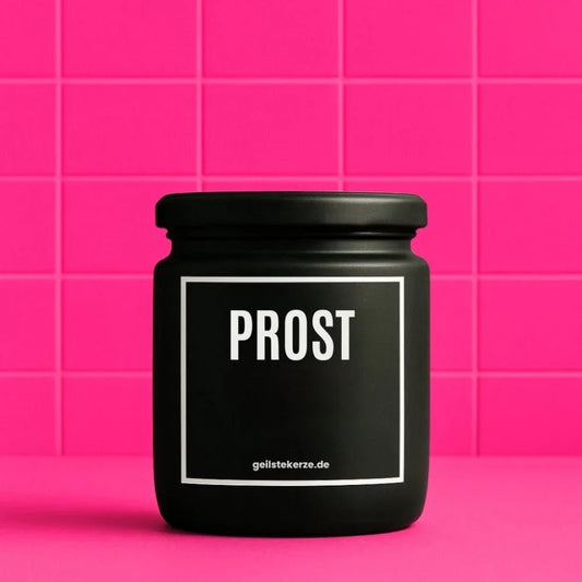 Vegane Bio-Kerze mit Spruch – PROST