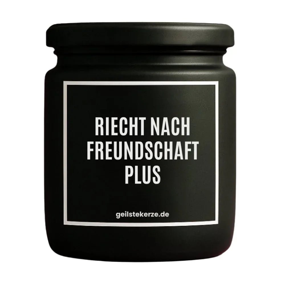 Vegane Bio-Kerze mit Spruch – RIECHT NACH FREUNDSCHAFT PLUS