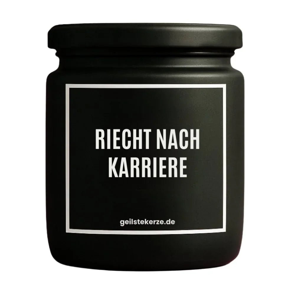 Vegane Bio-Kerze mit Spruch – RIECHT NACH KARRIERE