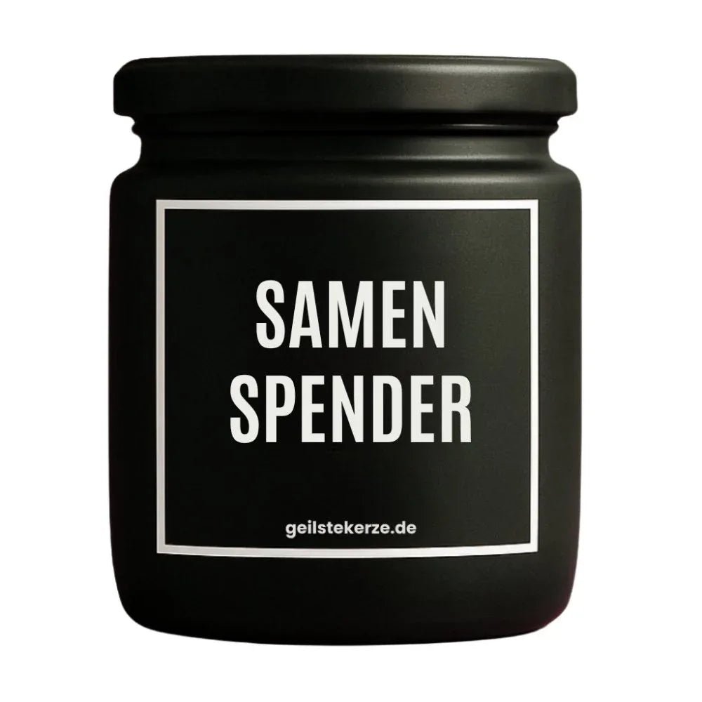 Duftkerze mit Spruch von geilstekerze ist der neue Geschenketrend. Diese witzige Kerze Vegane Bio-Kerze mit Spruch – SAMENSPENDER brennt mega lange sagenhafte 80 Stunde, hochwertige ätherische Öle schaffen beste Duftverteilung. Mit 1400 lustigen Sprüchen perfekt zum Verschenken. Handgemacht in Deutschland von geilstekerze.shop -Die beste Duftkerze die du kaufen kannst.