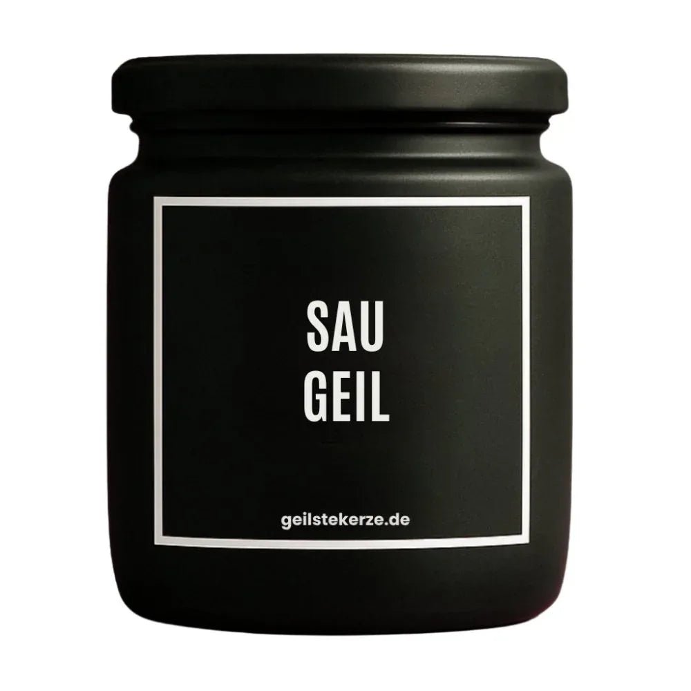 SAU GEIL Duftkerze Detail – weißes Sojawachs, handgemacht