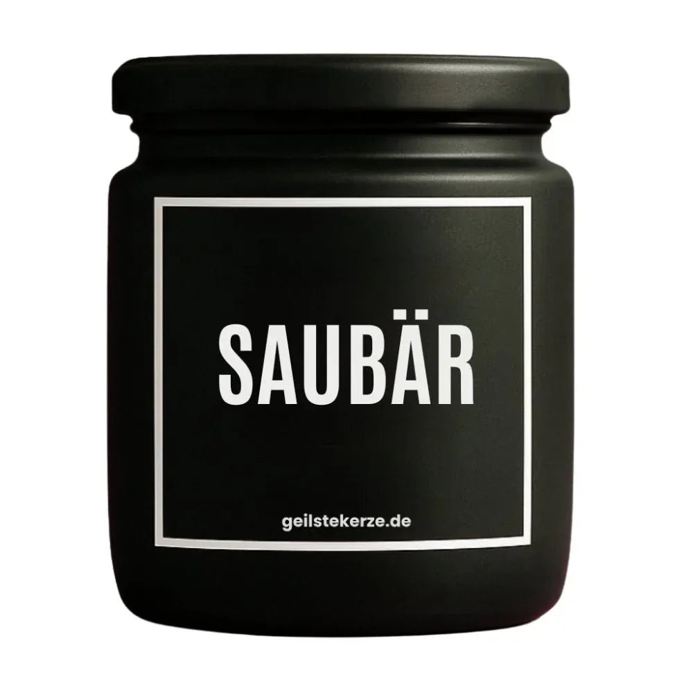 Vegane Bio-Kerze mit Spruch – SAUBÄR