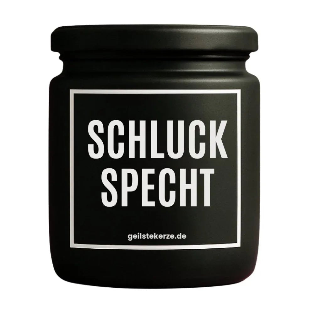 Duftkerze mit Spruch von geilstekerze ist der neue Geschenketrend. Diese witzige Kerze Vegane Bio-Kerze mit Spruch – SCHLUCKSPECHT brennt mega lange sagenhafte 80 Stunde, hochwertige ätherische Öle schaffen beste Duftverteilung. Mit 1400 lustigen Sprüchen perfekt zum Verschenken. Handgemacht in Deutschland von geilstekerze.shop -Die beste Duftkerze die du kaufen kannst.