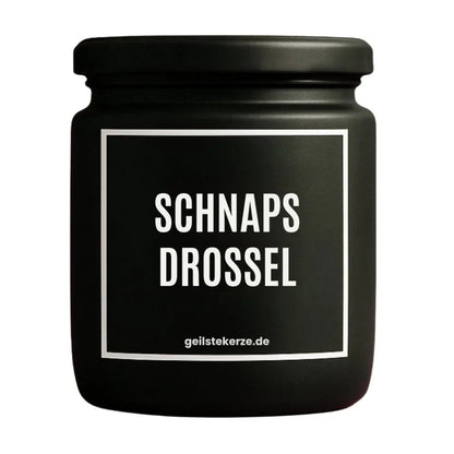 Duftkerze mit Spruch von geilstekerze ist der neue Geschenketrend. Diese witzige Kerze Vegane Bio-Kerze mit Spruch – SCHNAPSDROSSEL brennt mega lange sagenhafte 80 Stunde, hochwertige ätherische Öle schaffen beste Duftverteilung. Mit 1400 lustigen Sprüchen perfekt zum Verschenken. Handgemacht in Deutschland von geilstekerze.shop -Die beste Duftkerze die du kaufen kannst.
