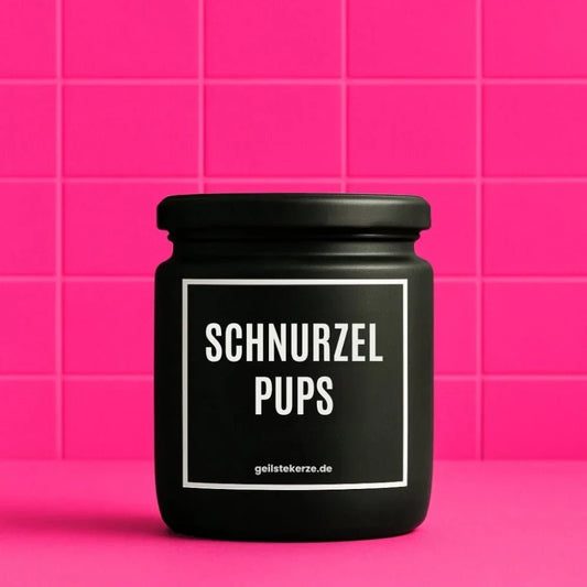 Vegane Bio-Kerze mit Spruch – SCHNURZELPUPS