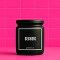Vegane Bio-Kerze mit Spruch – SECHZIG