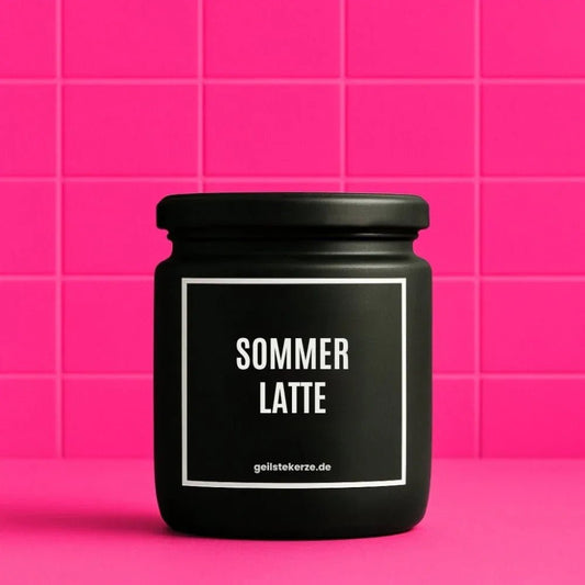 Vegane Bio-Kerze mit Spruch – SOMMER LATTE