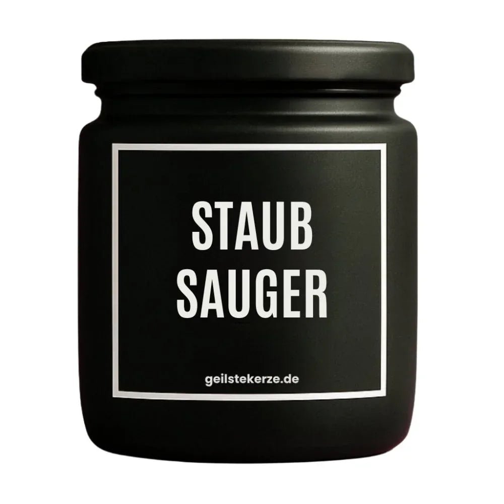Vegane Bio-Kerze mit Spruch – STAUBSAUGER