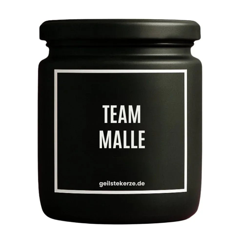 Vegane Bio-Kerze mit Spruch – TEAM MALLE