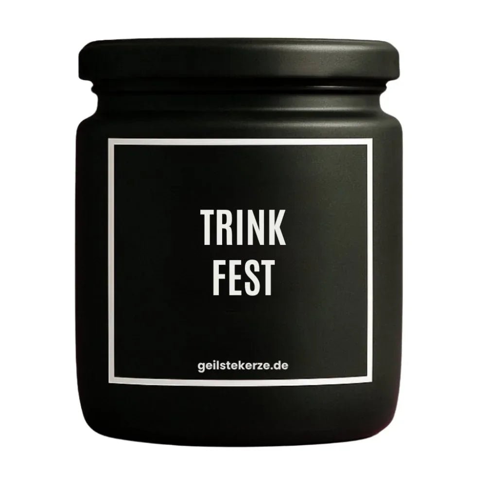 Vegane Bio-Kerze mit Spruch – TRINKFEST
