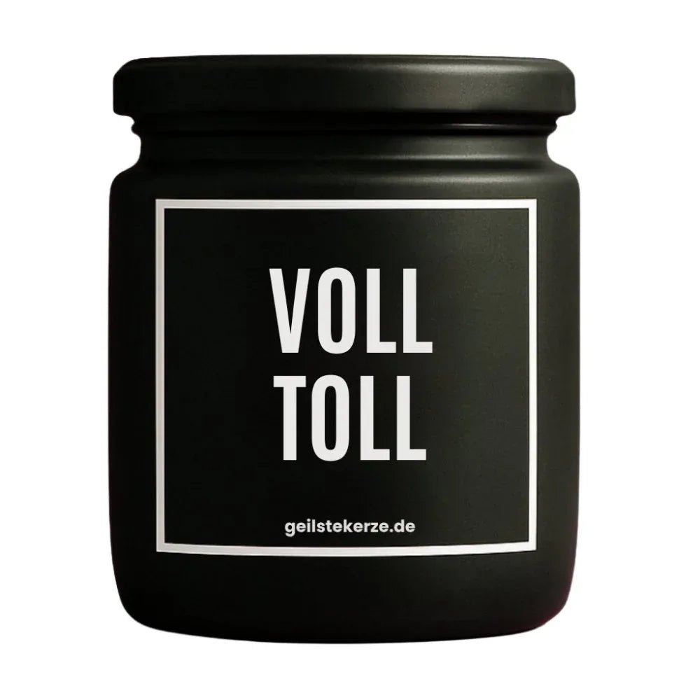 Vegane Bio-Kerze mit Spruch – VOLL TOLL