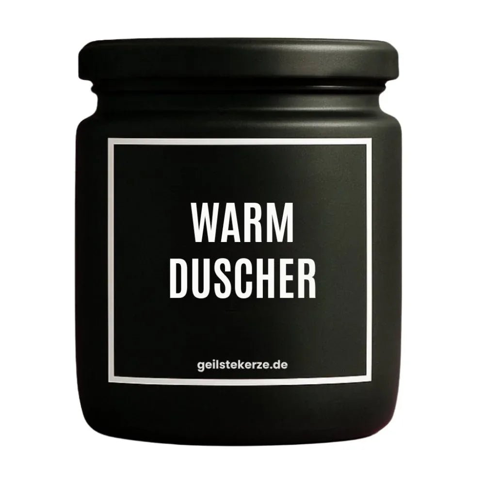Vegane Bio-Kerze mit Spruch – WARMDUSCHER